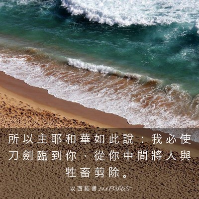 Picture 03 - 以 西 結 書 29:8 CUVT - 所 以 主 耶 和 華 如 此 說 ： 我 必 - Bible Verse Picture