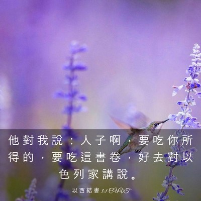 Picture 03 - 以 西 結 書 3:1 CUVT - 他 對 我 說 ： 人 子 啊 ， 要 吃 你 - Bible Verse Picture