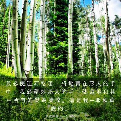 Picture 03 - 以 西 結 書 30:12 CUVT - 我 必 使 江 河 乾 涸 ， 將 地 賣 在 - Bible Verse Picture