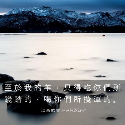 Picture 03 - 以 西 結 書 34:19 CUVT - 至 於 我 的 羊 ， 只 得 吃 你 們 所 - Bible Verse Picture