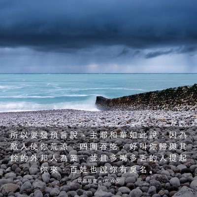 Picture 03 - 以 西 結 書 36:3 CUVT - 所 以 要 發 預 言 說 ， 主 耶 和 華 - Bible Verse Picture