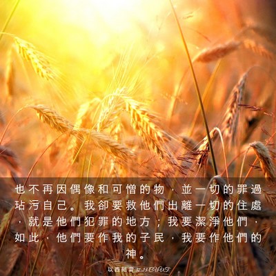 Picture 03 - 以 西 結 書 37:23 CUVT - 也 不 再 因 偶 像 和 可 憎 的 物 ， - Bible Verse Picture