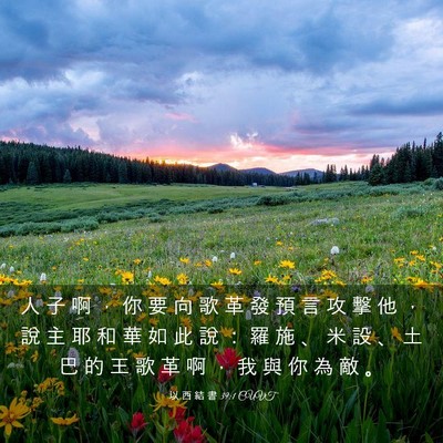 Picture 03 - 以 西 結 書 39:1 CUVT - 人 子 啊 ， 你 要 向 歌 革 發 預 言 - Bible Verse Picture