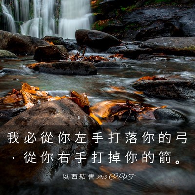 Picture 03 - 以 西 結 書 39:3 CUVT - 我 必 從 你 左 手 打 落 你 的 弓 ， - Bible Verse Picture