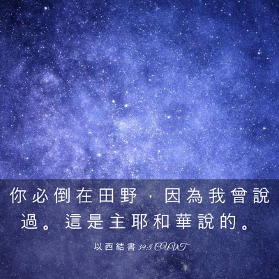 Picture 03 - 以 西 結 書 39:5 CUVT - 你 必 倒 在 田 野 ， 因 為 我 曾 說 - Bible Verse Picture