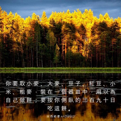 Picture 03 - 以 西 結 書 4:9 CUVT - 你 要 取 小 麥 、 大 麥 、 豆 子 、 - Bible Verse Picture
