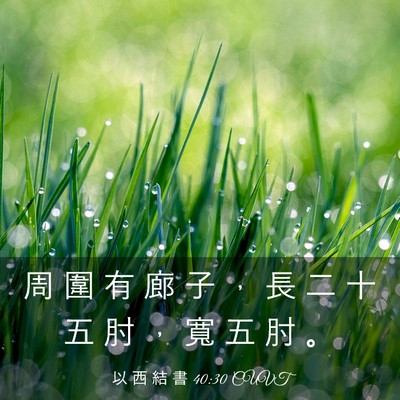 Picture 03 - 以 西 結 書 40:30 CUVT - 周 圍 有 廊 子 ， 長 二 十 五 肘 ， - Bible Verse Picture