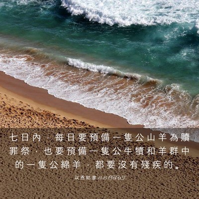 Picture 03 - 以 西 結 書 43:25 CUVT - 七 日 內 ， 每 日 要 預 備 一 隻 公 - Bible Verse Picture
