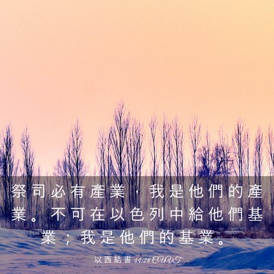Picture 03 - 以 西 結 書 44:28 CUVT - 祭 司 必 有 產 業 ， 我 是 他 們 的 - Bible Verse Picture