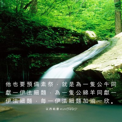 Picture 03 - 以 西 結 書 45:24 CUVT - 他 也 要 預 備 素 祭 ， 就 是 為 一 - Bible Verse Picture