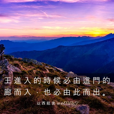 Picture 03 - 以 西 結 書 46:8 CUVT - 王 進 入 的 時 候 必 由 這 門 的 廊 - Bible Verse Picture