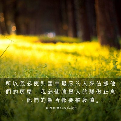Picture 03 - 以 西 結 書 7:24 CUVT - 所 以 我 必 使 列 國 中 最 惡 的 人 - Bible Verse Picture