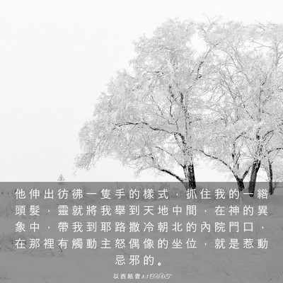 Picture 03 - 以 西 結 書 8:3 CUVT - 他 伸 出 彷 彿 一 隻 手 的 樣 式 ， - Bible Verse Picture