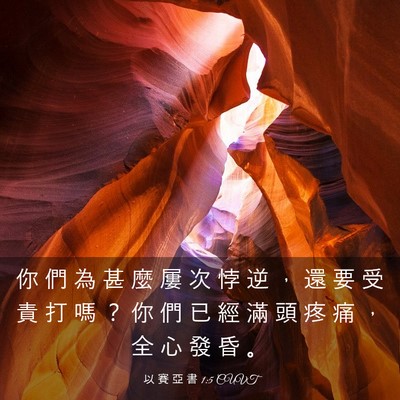 Picture 03 - 以 賽 亞 書 1:5 CUVT - 你 們 為 甚 麼 屢 次 悖 逆 ， 還 要 - Bible Verse Picture