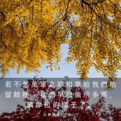 Picture 03 - 以 賽 亞 書 1:9 CUVT - 若 不 是 萬 軍 之 耶 和 華 給 我 們 - Bible Verse Picture
