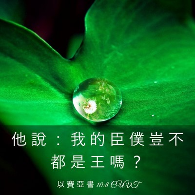 Picture 03 - 以 賽 亞 書 10:8 CUVT - 他 說 ： 我 的 臣 僕 豈 不 都 是 王 - Bible Verse Picture
