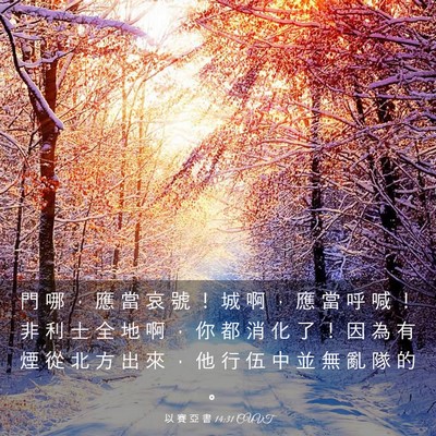 Picture 03 - 以 賽 亞 書 14:31 CUVT - 門 哪 ， 應 當 哀 號 ！ 城 啊 ， 應 - Bible Verse Picture