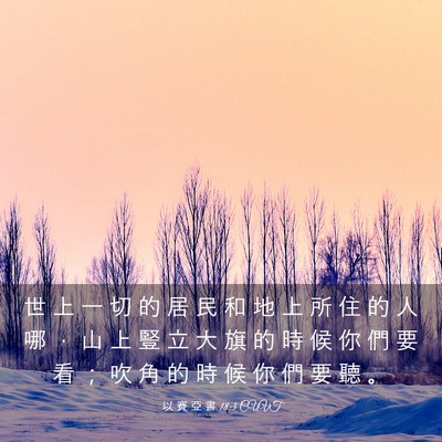 Picture 03 - 以 賽 亞 書 18:3 CUVT - 世 上 一 切 的 居 民 和 地 上 所 住 - Bible Verse Picture
