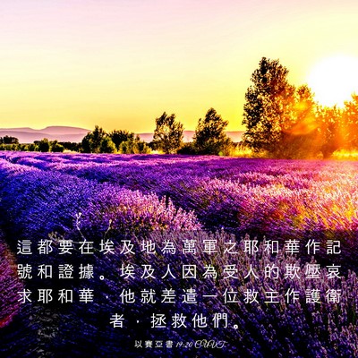 Picture 03 - 以 賽 亞 書 19:20 CUVT - 這 都 要 在 埃 及 地 為 萬 軍 之 耶 - Bible Verse Picture