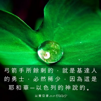 Picture 03 - 以 賽 亞 書 21:17 CUVT - 弓 箭 手 所 餘 剩 的 ， 就 是 基 達 - Bible Verse Picture