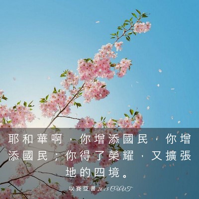 Picture 03 - 以 賽 亞 書 26:15 CUVT - 耶 和 華 啊 ， 你 增 添 國 民 ， 你 - Bible Verse Picture