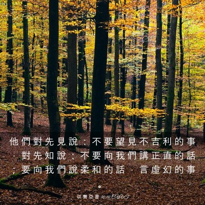 Picture 03 - 以 賽 亞 書 30:10 CUVT - 他 們 對 先 見 說 ： 不 要 望 見 不 - Bible Verse Picture