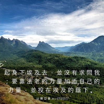 Picture 03 - 以 賽 亞 書 30:2 CUVT - 起 身 下 埃 及 去 ， 並 沒 有 求 問 - Bible Verse Picture