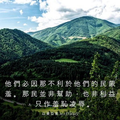 Picture 03 - 以 賽 亞 書 30:5 CUVT - 他 們 必 因 那 不 利 於 他 們 的 民 - Bible Verse Picture