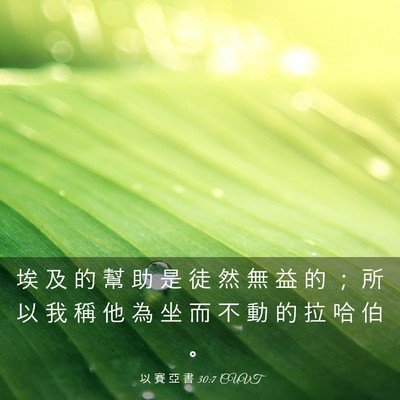 Picture 03 - 以 賽 亞 書 30:7 CUVT - 埃 及 的 幫 助 是 徒 然 無 益 的 ； - Bible Verse Picture