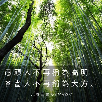 Picture 03 - 以 賽 亞 書 32:5 CUVT - 愚 頑 人 不 再 稱 為 高 明 ， 吝 嗇 - Bible Verse Picture