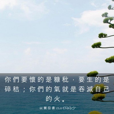 Picture 03 - 以 賽 亞 書 33:11 CUVT - 你 們 要 懷 的 是 糠 秕 ， 要 生 的 - Bible Verse Picture