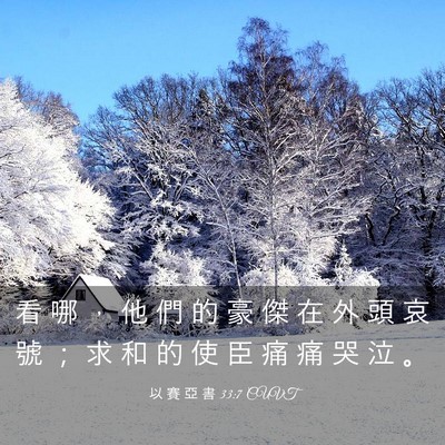 Picture 03 - 以 賽 亞 書 33:7 CUVT - 看 哪 ， 他 們 的 豪 傑 在 外 頭 哀 - Bible Verse Picture