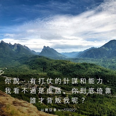 Picture 03 - 以 賽 亞 書 36:5 CUVT - 你 說 ， 有 打 仗 的 計 謀 和 能 力 - Bible Verse Picture