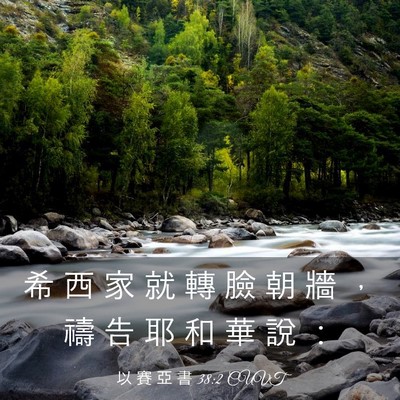 Picture 03 - 以 賽 亞 書 38:2 CUVT - 希 西 家 就 轉 臉 朝 牆 ， 禱 告 耶 - Bible Verse Picture