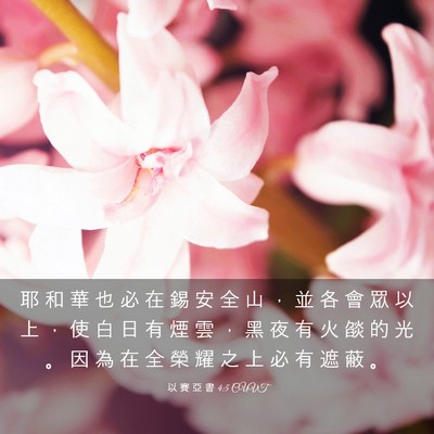 Picture 03 - 以 賽 亞 書 4:5 CUVT - 耶 和 華 也 必 在 錫 安 全 山 ， 並 - Bible Verse Picture