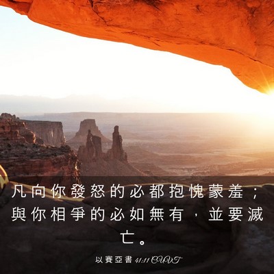Picture 03 - 以 賽 亞 書 41:11 CUVT - 凡 向 你 發 怒 的 必 都 抱 愧 蒙 羞 - Bible Verse Picture