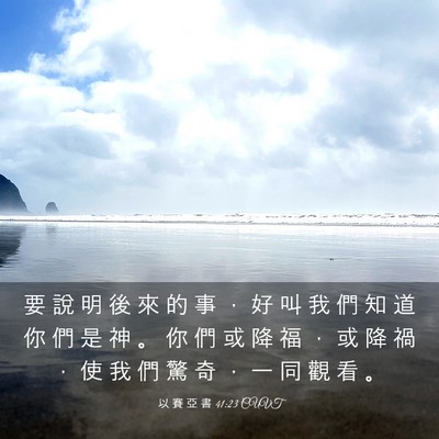 Picture 03 - 以 賽 亞 書 41:23 CUVT - 要 說 明 後 來 的 事 ， 好 叫 我 們 - Bible Verse Picture