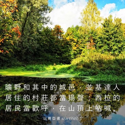 Picture 03 - 以 賽 亞 書 42:11 CUVT - 曠 野 和 其 中 的 城 邑 ， 並 基 達 - Bible Verse Picture