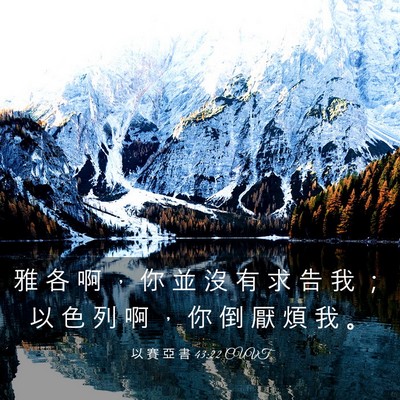Picture 03 - 以 賽 亞 書 43:22 CUVT - 雅 各 啊 ， 你 並 沒 有 求 告 我 ； - Bible Verse Picture