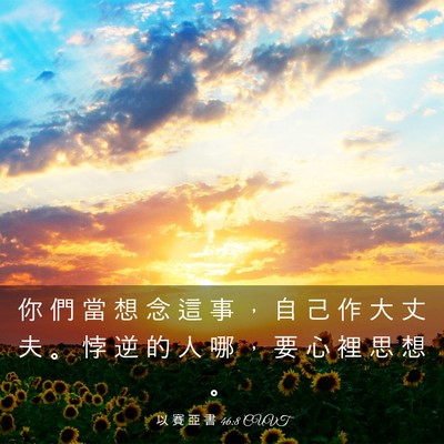 Picture 03 - 以 賽 亞 書 46:8 CUVT - 你 們 當 想 念 這 事 ， 自 己 作 大 - Bible Verse Picture