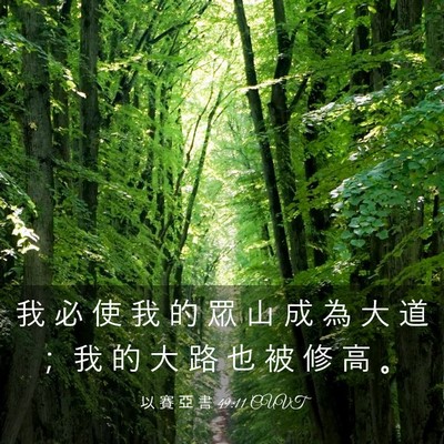 Picture 03 - 以 賽 亞 書 49:11 CUVT - 我 必 使 我 的 眾 山 成 為 大 道 ； - Bible Verse Picture