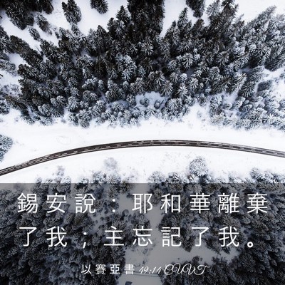 Picture 03 - 以 賽 亞 書 49:14 CUVT - 錫 安 說 ： 耶 和 華 離 棄 了 我 ； - Bible Verse Picture
