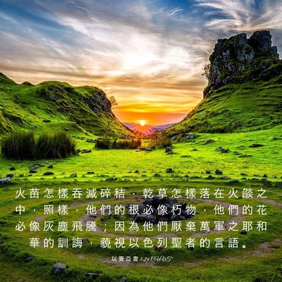 Picture 03 - 以 賽 亞 書 5:24 CUVT - 火 苗 怎 樣 吞 滅 碎 秸 ， 乾 草 怎 - Bible Verse Picture