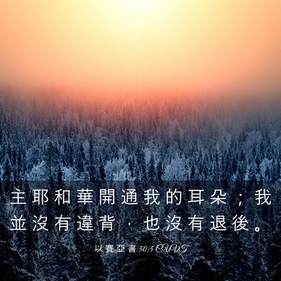 Picture 03 - 以 賽 亞 書 50:5 CUVT - 主 耶 和 華 開 通 我 的 耳 朵 ； 我 - Bible Verse Picture