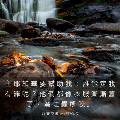 Picture 03 - 以 賽 亞 書 50:9 CUVT - 主 耶 和 華 要 幫 助 我 ； 誰 能 定 - Bible Verse Picture