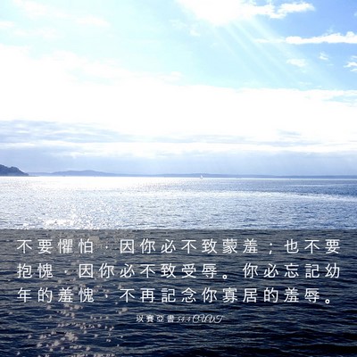Picture 03 - 以 賽 亞 書 54:4 CUVT - 不 要 懼 怕 ， 因 你 必 不 致 蒙 羞 - Bible Verse Picture