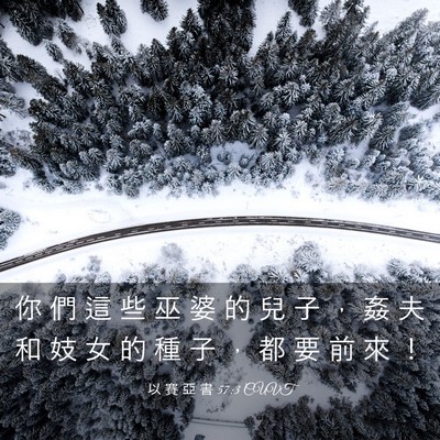 Picture 03 - 以 賽 亞 書 57:3 CUVT - 你 們 這 些 巫 婆 的 兒 子 ， 姦 夫 - Bible Verse Picture