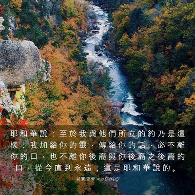 Picture 03 - 以 賽 亞 書 59:21 CUVT - 耶 和 華 說 ： 至 於 我 與 他 們 所 - Bible Verse Picture