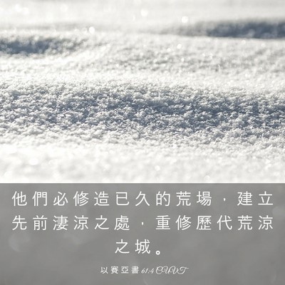 Picture 03 - 以 賽 亞 書 61:4 CUVT - 他 們 必 修 造 已 久 的 荒 場 ， 建 - Bible Verse Picture