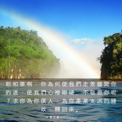 Picture 03 - 以 賽 亞 書 63:17 CUVT - 耶 和 華 啊 ， 你 為 何 使 我 們 走 - Bible Verse Picture